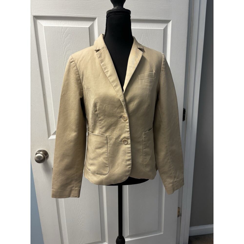 Ladies Tan Two Button Blazer Size M